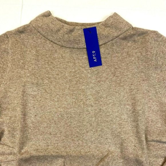 Women's Apt. 9 Funnel Neck Pullover Sweater - Heather Taupe - XL - Picture 2 of 3